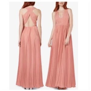 NWT Fame and Partners Pink Pleated Backless  plisse skirt party dress size 4